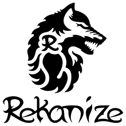 Rekanize logo wolf and word